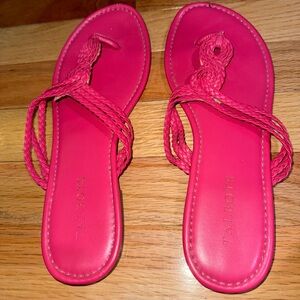 Talbots Womens, Fuchsia/ Pink, Open Toe Slip On Flats